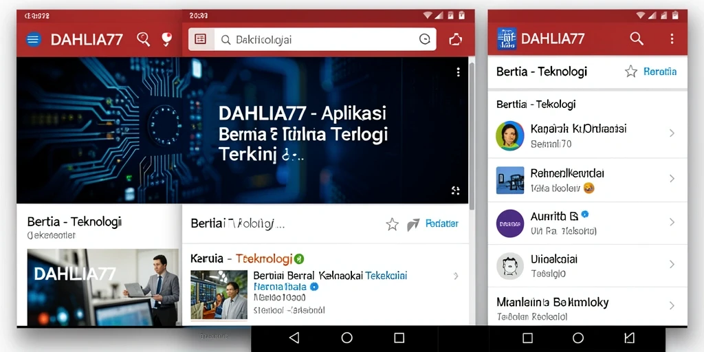 Antarmuka aplikasi DAHLIA77 menampilkan berita teknologi terkini secara menarik.
