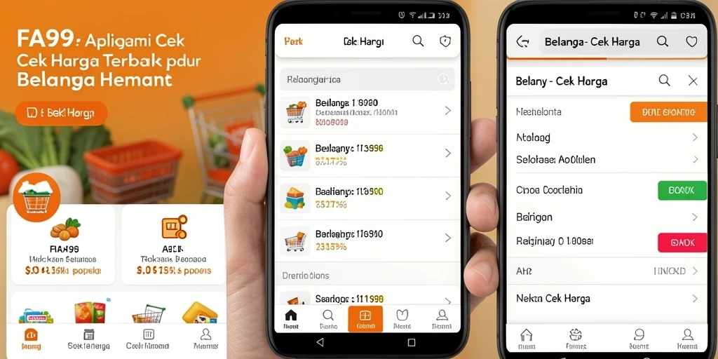 Tampilan antarmuka aplikasi Cek Harga FA99 yang user-friendly.