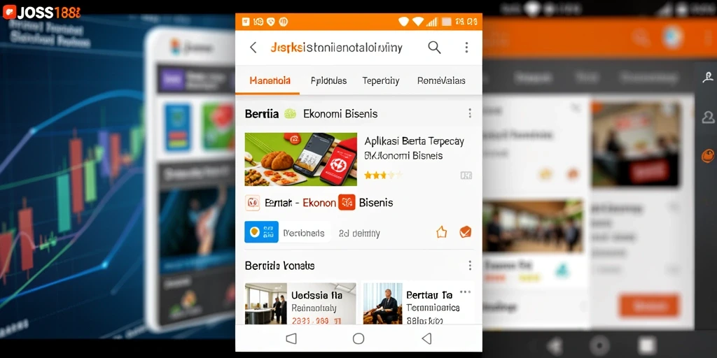 Tampilan utama aplikasi JOSS188 dengan berita ekonomi terbaru.