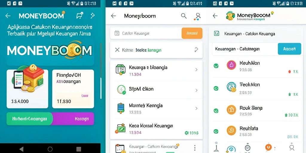 Antarmuka MONEYBOOM yang intuitif dan mudah digunakan.