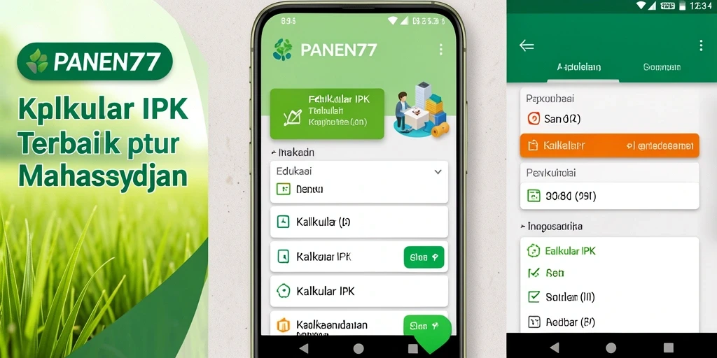 Antarmuka aplikasi Kalkulator IPK PANEN77 yang sederhana dan efektif.