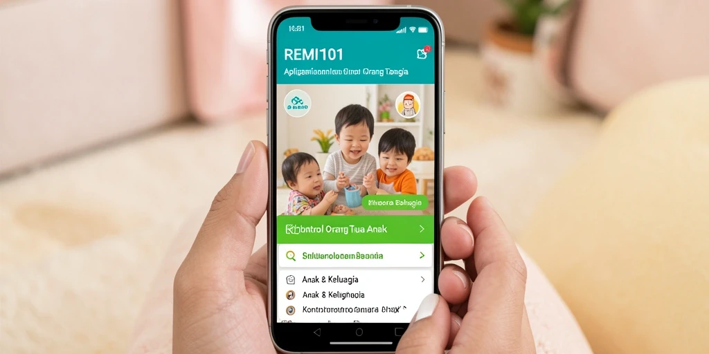 Antarmuka aplikasi REMI101 untuk kontrol orang tua yang efektif.
