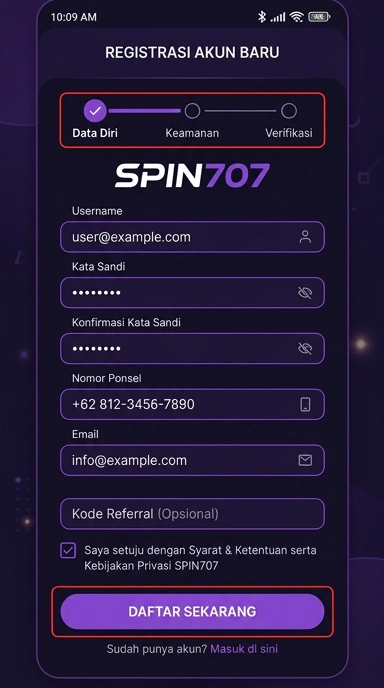 Panduan Registrasi Akun Baru Spin707 untuk Pengguna Android